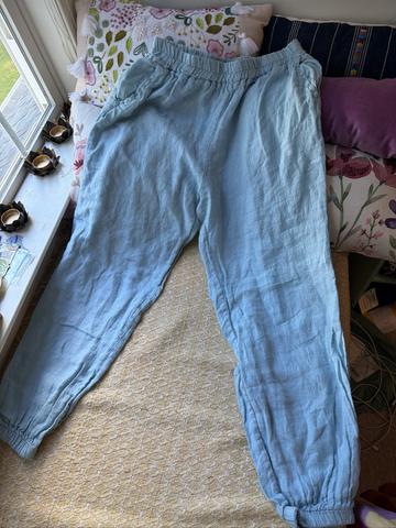 Aquamarine linen pants