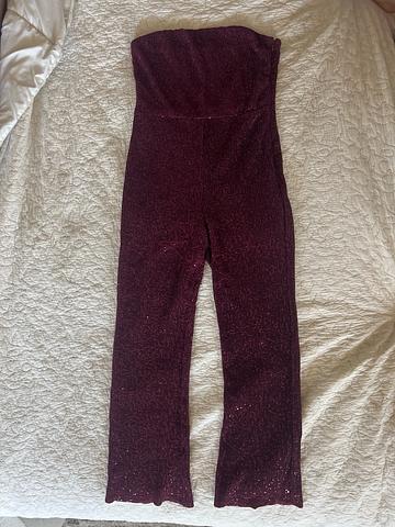 strapless ruby jumpsuit