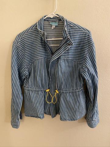 Striped light denim jacket