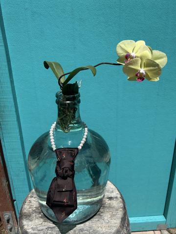Upcycled tie necklace