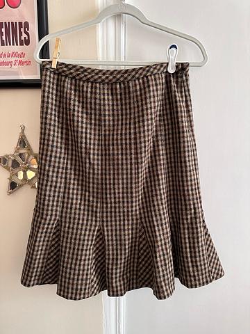 Plaid trumpet mini skirt