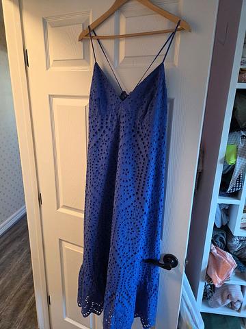 Blue cotton eyelet sundress