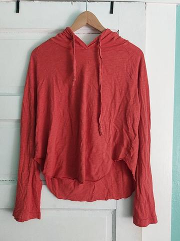 Lightweight orange cotton hoodie