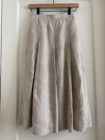 90s Liz 100% Linen Pleated Skirt