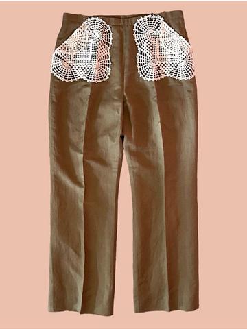 Lace pocket trousers