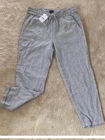 Linen Blend Drawstring Pants