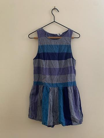 Open-back Striped Romper