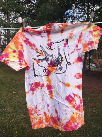 Block printed seagull tee