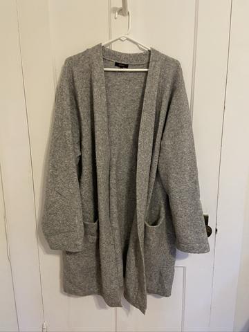 Long merino blend cardigan