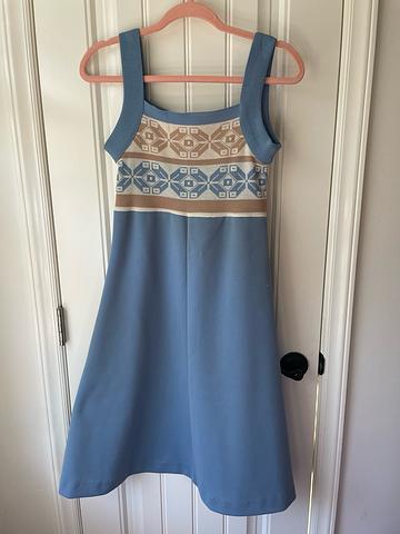 Adorable Blue Polyester Day Dress