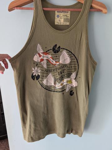 Upcycled screen-printed tank