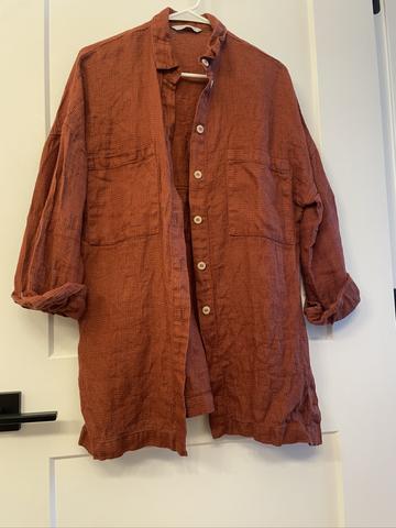 Vika Waffle Linen Button Up