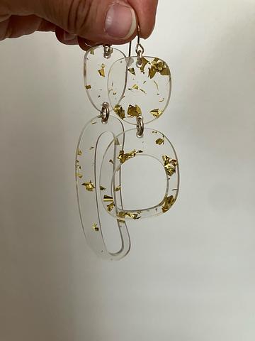 Super sparkle gold glitter earrings