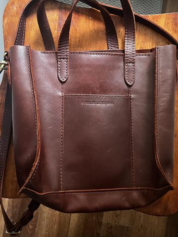 Almost Perfect Portland Leather Lola Crossbody in Cognac