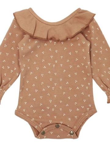 Ruffle neck bodysuit