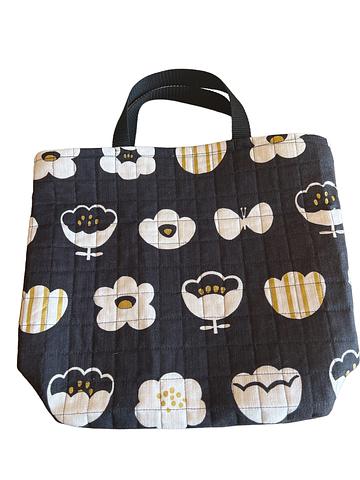 Small tote with handles made from Japanese fabric