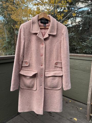Pink herringbone coat