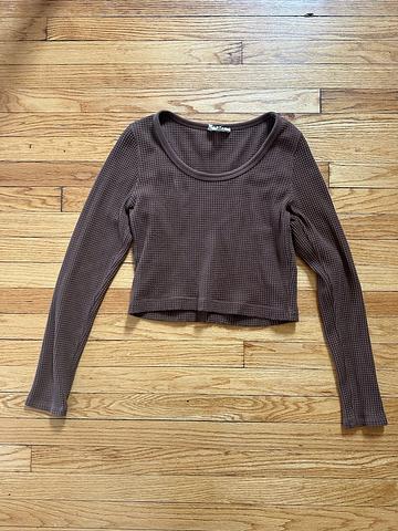 Cropped waffle top