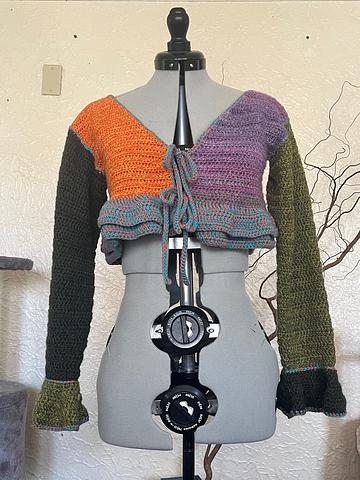 multicolored crop cardigan