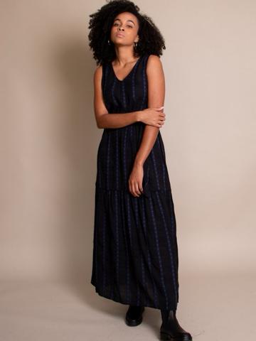 Black and Blue Maxi Dress