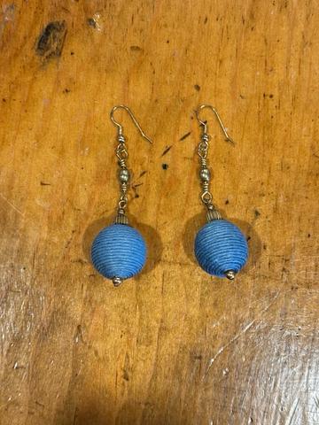 Blue and gold earrings