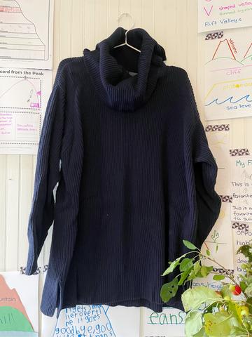 Deadstock Cowl Neck Cotton Sweater