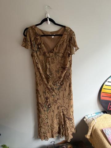 Silk dress in a fall palette