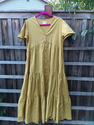 Tiered Yellow Dress