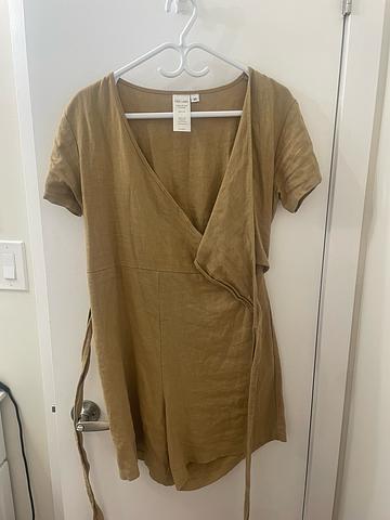 Free Label Wrap Linen Romper