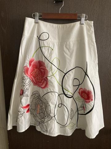 Embroidered floral skirt