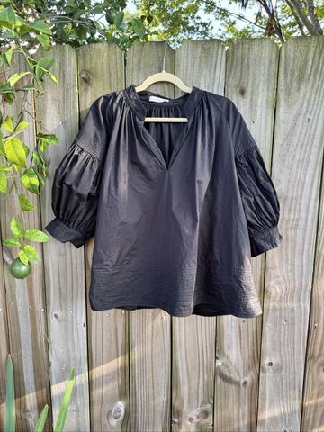 Gathered Cotton-Poplin Blouse