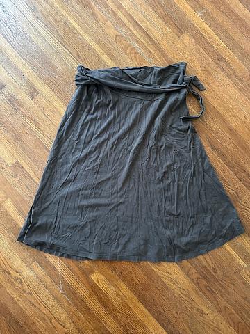 Grey Tie-Waist Skirt