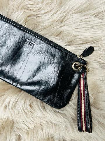 Black Leather Clutch