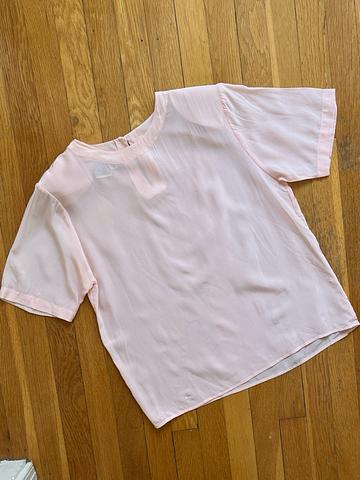 90s 100% Silk Pale Pink Top / Tee