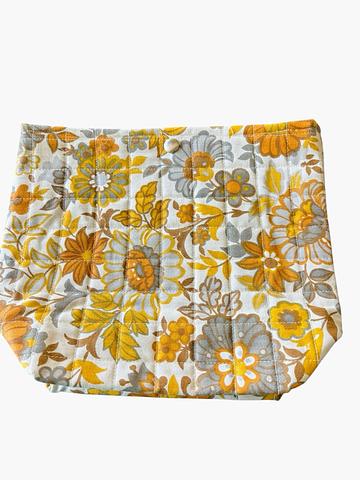 Handmade button quilted pouch vintage