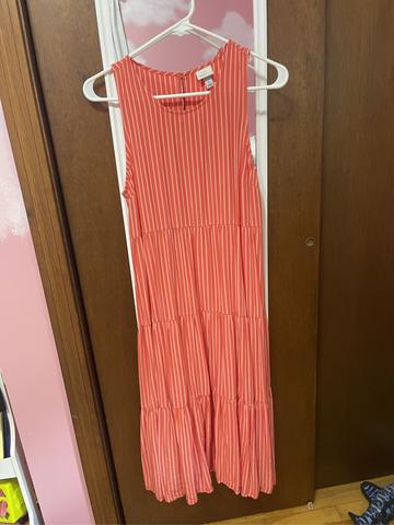 Coral sleeveless maxi dress
