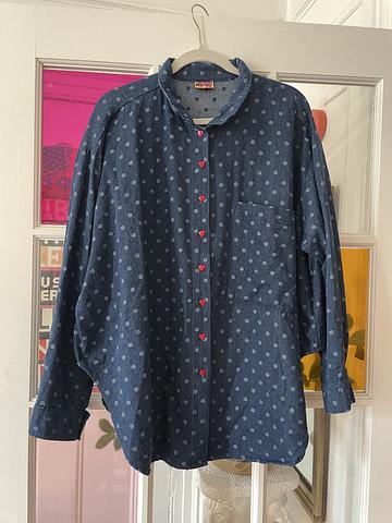 Polka dot denim svls shirt