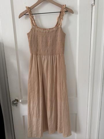 Organic cotton shirred dress