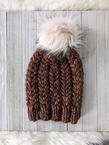 knit chunky ribbed beanie