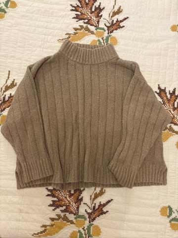 mock neck crop sweater