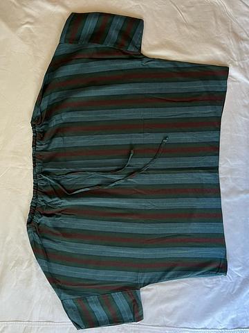 Striped cotton wool woven top