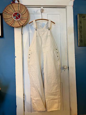 White cotton overalls