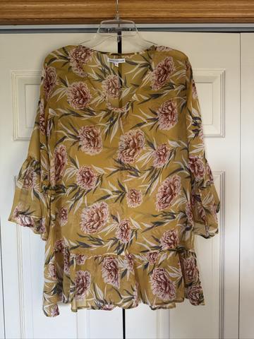 Sheer floral blouse
