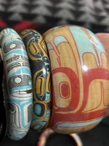 Pacific Northwest Native artists wooden bangles