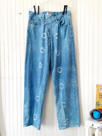 Asymmetrical Fly Indigo Dyed Agolde Jeans