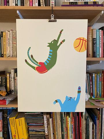 (TRIO) Posters! Of animals! Playing sports!