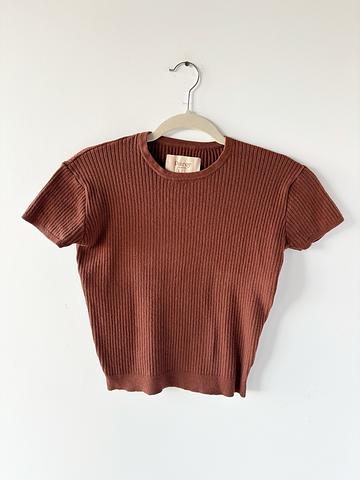 Brown Ribbed Sweater