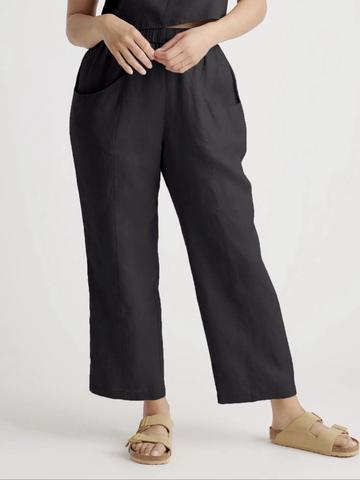 European Linen Tapered Ankle Pants